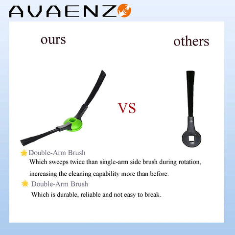 Side Sweeping Dual Brush Replacement Parts For IQ AI EZ Robot Vacuum Cleaners Compatible With R101AE RV1001AE AV2501AE