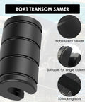 Transom saver for outboard motor, black rubber wedge with 10 locking slots; suitable for single-column tilt.