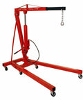 No Sweat Folding Air Hydraulic Engine Hoist Cherry Picker Shop Crane Heavy Duty Rig with solid steel casters, 4000 lb capacity.