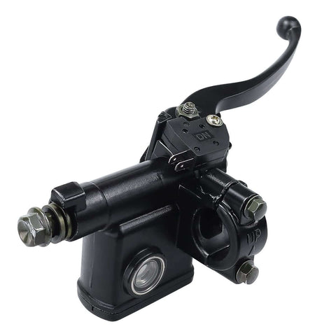 Left Hand Hydraulic Brake Master Cylinder Lever Pump For ATV Dirt Bike Quad And Moped Fits 50Cc 70Cc 90Cc 110Cc 125Cc 150Cc 200Cc 250Cc 4 Stroke GY6 Engines Universal Fit For Taotao Roketa Sunl Kazuma Hensim Jonway Znen, black metal construction