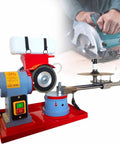 Heavy Duty Electric Circular Saw Blade Sharpener With Five Inch Grinding Wheel And Water Reservoir For Carbide Inserts 550 Watt Motor built in a durable design.