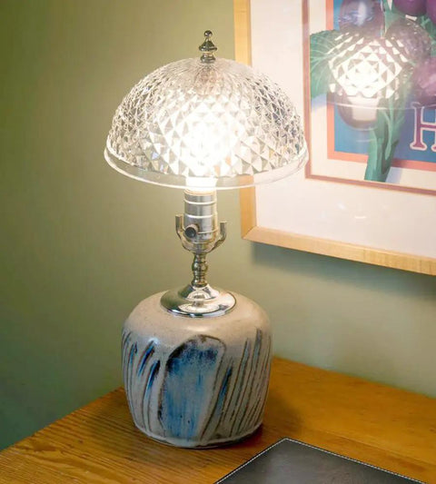Clip On Light Shade For Ceiling Bulb And Lamp With Antique Diamond Cut Acrylic For A Soft Vintage Vibe Glow Easy Install Decorative Lamp Cover For Home And Office Today on table