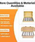 Boxes of 11 Gauge 304 Stainless Steel Hog Ring Staples With 1-3/4 Inch Crown, 1600 PCS, showing material and quantity options