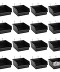 16 Pack Pegboard Bins With Metal Hooks Black Tool Organizer Cups For Garage And Workshop A Must Have Universal Fit For One Eighth And One Quarter Pegboards With One Inch Spacing Heavy Duty Pegboard Accessories Kit For Hardware And Hobby Supplies