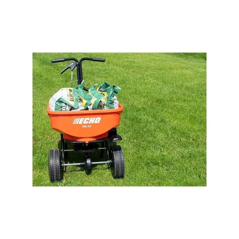 60 Lb Heavy Duty Spreader Workhorse for lawn and garden on grass, sturdy metal frame, smooth operation RB60