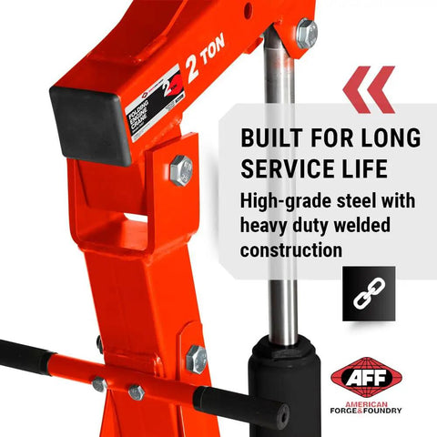 Rock Solid Two Ton Folding Engine Crane For Heavy Duty Garage Days Slick Four Position Boom detailed view of high-grade steel construction.