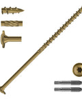 Heavy Duty 6 Inch Lag Screws Kit For Outdoor Wood And Structural Fastening Bronze Carbon Steel Washer Head Rust Resistant Epoxy Coated T30 Star Bit 96 Pieces 4 Lb Total Weatherproof Long Lasting Exterior Screws