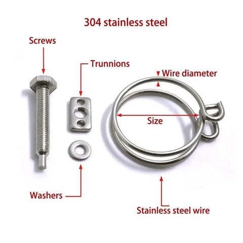 Cool 304 Stainless Steel Throat Hoop Hose Clamp Kit With Rock Solid Double Wire Pipe Clip For Heavy Duty Pipe Connections And Snug Fittings In Any Garage Setup, 304 steel wire clamp parts