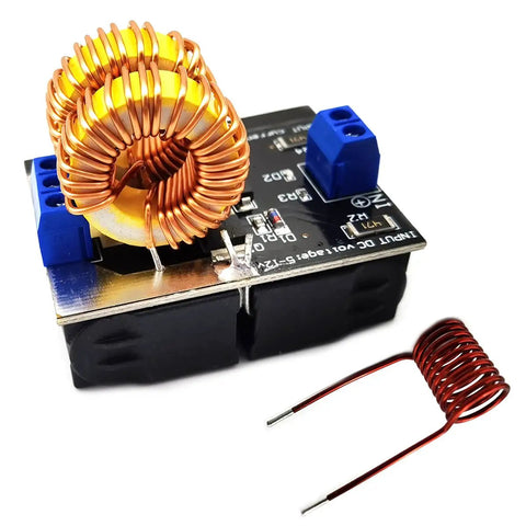 Two Pack Mini Low Voltage ZVS Induction Heater Kit with copper coils for DIY metal heating projects, input 5V to 12V DC, 120W peak power.