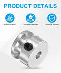 4mm Bore 16mm OD Single Groove Aluminum V Belt Pulley Kit With Hex Wrench For Motor Shafts Drilling Machines 2 Pack 4mm PU Round Belts Silver, aluminum alloy