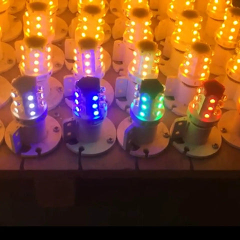 24V LED Emergency Warning Light Patch Type Green, high bright lamps in multi-color display, industrial alarm lights on mount
