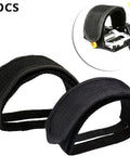 2 Pcs Black Bike Pedal Straps With Toe Clips For Fixed Gear Bikes And Standard Pedals