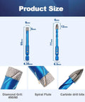 Diamond drill bit set, 5 pieces, blue hex-shank masonry bits for porcelain tile and stone
