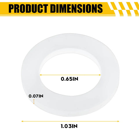 Replacement Silicone Tank Inlet Gasket Set 3 Pack For Coffee Makers And Water Bottles product dimensions shown