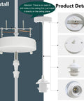 Top Tier Industrial Mini Pendant Light Kit With Kickass Retro Vibe And Heavy Duty Build Plus Standard E26 Socket For Modern Homes Kitchens And Warehouse Lofts In White installation components detail