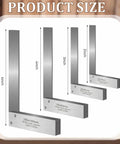 High Precision L Type Square Set 2 Inch 3 Inch 4 Inch 6 Inch With Wide Fixed Bases for Engineers, showing all sizes