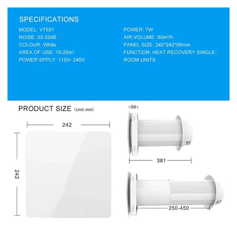 Straight Up Quiet Fresh Air Fan Packed With An Efficient Heat Recovery Ventilator And Premium Ceramic Filter For Top Shelf Indoor Air Quality And Budget Friendly Home Ventilation