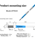 FT610 Diffuse Reflective Optical Fiber Sensor diagram with 1m line, 2mm outer diameter, 1mm inner, M6 probe, rugged TPV housing details.