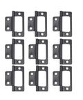 Concealed Rotating Door Hinges 12 Piece Set Black Mini Hinges for Closet Cabinets displayed in two rows, iron material