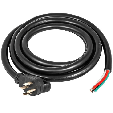 Rock Solid 25 Foot 50 Amp Generator Extension Cord With Nema 14 50P To Raw End Wire for safe long-distance power setup.