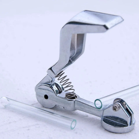 Pro Grade Glass Tubing Cutter with Tungsten Carbide Cutting Wheel showcasing zinc alloy frame in action