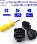 Ignition Coil Connector Repair Kit For VW And Audi 4B0973724 Plug And Play Harness Replacement with yellow tool shown
