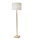 Ellis 21 Inch Table Lamp With Natural Rubber Wood And White Fabric Shade, 21-inch tall minimalistic modern design
