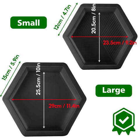 Two Size Hexagon Stepping Stone Molds For Concrete 9 Inch And 11.4 Inch Reusable Cement Molds For Walkways Pavement And Garden