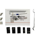 Heavy Duty Electric Pipe Beveling And Chamfering Machine tools including blades, manual, and wrench for precision operation.