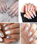 Nail art using All In One French Nail Tip Cutter Kit With 3 Deep Smile Line Cutters 2 French Acrylic Brushes 1 Cutting Knife.