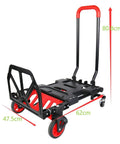 Heavy Duty Folding Hand Truck Dolly Cart For Moving And Hauling, Shopping, Travel And Office Use, Portable Sturdy Easy Fold With Comfy Rubber Handle, Wide Capacity, Quick Storage, Durable Steel Frame, black, 80.8cm