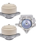 Set Of 3 Beefed Up Hydraulic Engine And Transmission Mounts Replacement For Mercedes Benz W212 W204 W221 C230 E250 C300 C350 E400 CLS550 AMG 4MATIC 2017 2018 Direct Fit Kit showing three mounts