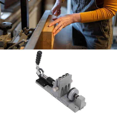 Pocket Hole Jig Kit For Woodworking Projects One Sided Fifteen Degree Locator With Hardened Steel Bushing And Three Eighths Inch Drill Bit