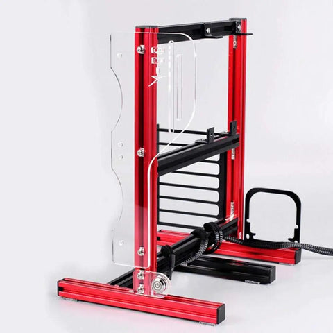 Side view of Open Air Test Bench Rig Frame For ATX MATX ITX Builds Aluminum DIY Chassis Easy Assembly With Superior Heat Dissipation And Water Cooling Space Red Finish