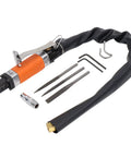 Heavy Duty Air Reciprocating File With Three Tungsten Burrs For Slick Deburring And Fast Precision Cutting At 6300 SPM Boss Level Pneumatic Grinder with accessories.