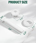 Hella Solid 4 Pack Toilet Seat Screws With Nuts And Washers, heavy duty plastic bolts size measurements laid out.