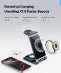 All In One Wireless Charging Station For iPhone Apple Watch And AirPods With Fast Stable Qi Charging 3 In 1 Dock in use