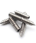 304 Stainless Double End Self Tapping Hanger Bolts For Woodworking M4 To M12 Range, M5x40mm, pack of 3 with secure anchors.
