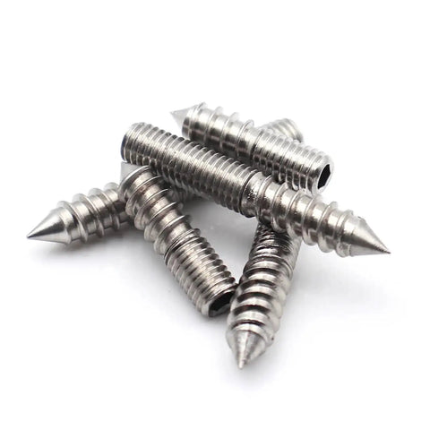 304 Stainless Double End Self Tapping Hanger Bolts For Woodworking M4 To M12 Range, M5x40mm, pack of 3 with secure anchors.