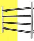 Chrome Heated Towel Rack And Warmer With Timer For Bathroom, Wall Mounted Vertical Towel Heater, Space Saving Design