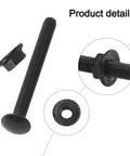 25 Piece M5 Carriage Bolt And Flange Nut Set, Stainless Steel 304 Rust Resistant Fasteners For Agricultural Equipment Storage Racks And Furniture Assembly, Non Slip Grip And Heavy Duty Security, black carriage bolt detail