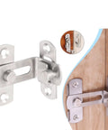 Stainless Steel Barn Bolt Spring Latch Right Angle Sliding Gate Cabinet, durable latch with strong holding power for doors.