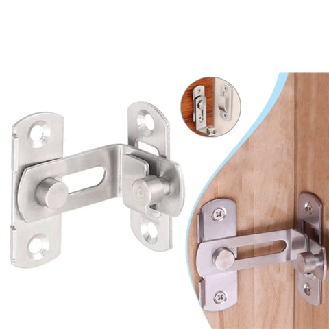 Stainless Steel Barn Bolt Spring Latch Right Angle Sliding Gate Cabinet, durable latch with strong holding power for doors.