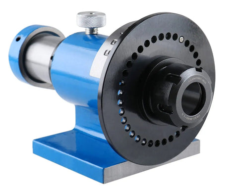 ER32 Shop Ready Pro Grade Precision Spin Index with wrench for indexing and grinding, five inch plate with thirty six holes.