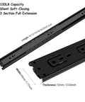 12 Inch Full Extension Drawer Slides Set 6 Pairs (12 Pieces) Ball Bearing Side Mount 100 Lb Capacity Built To Last Heavy Duty Black Drawer Slides For Cabinets And Dressers. black drawer slide dimensions