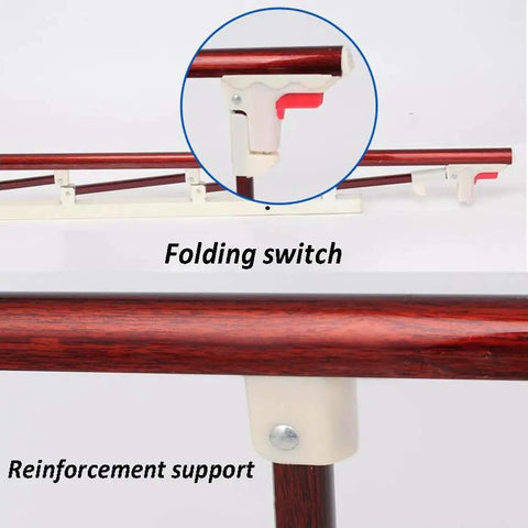 Close-up of folding switch and reinforcement support on Foldable Bed Rail For Elderly And Adults, No-Fuss Assembly Safety Guard For Beds.