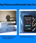 Electrostatic value and thickness test of Large 30x40cm Anti Static Bags Set of 10 with Resealable Closure and 10 Labels