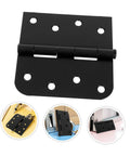 Premium Black Matte Indoor Door Hinges For Interior Wood Doors Stainless Steel Inside Hardware Set Of Three angle view showing hinge