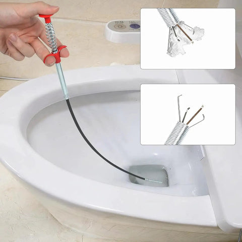 76 Inch Drain Snake Clog Remover With Flexible Grabber Claw For Toilet, Sewer, Shower, Kitchen And Bathroom Tub Cleaning; Ultra Slim Reach-Anywhere Reacher Tool For Quick No-Sweat Gutter, Drain And Pipe Cleanout