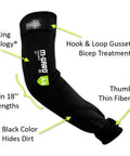 Top Shelf Cut Resistant Arm Sleeves With Thumb Slot Five Pack Black Industrial Safety Gear featuring 18-inch length and hook & loop closure.